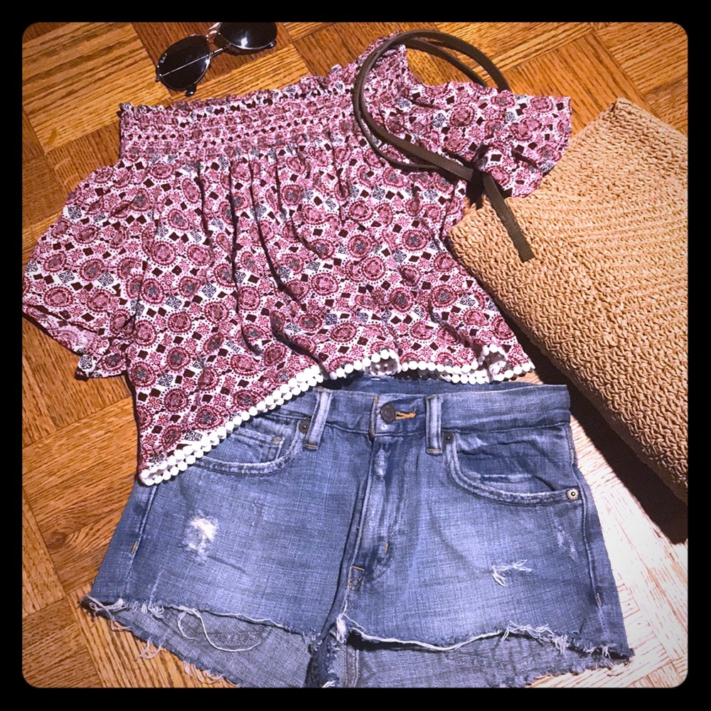 Divided H&M smocked off shoulder top